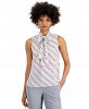 Bar Iii Striped Tie-Neck Blouse, Created for Macy's