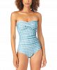 Anne Cole Gingham Twist-Front Strapless One-Piece Swimsuit Women's Swimsuit