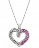 Ruby (3/4 ct. t. w. ) & Diamond Accent 18" Pendant Necklace in Sterling Silver