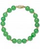 Dyed Jade (8mm) Beaded Bracelet in 14k Gold