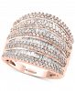 Effy Diamond Multi-Row Statement Ring (1-3/4 ct. t. w. ) in 14k White, Yellow and Rose Gold