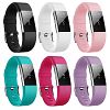 6 PKS Soft TPU Silicone Replacement Sport Band Fitness Strap Compatible for Fitbit Charge 2 - Small