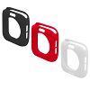 3 Pks Navor Shock-Proof Soft TPU Cover Case for Apple Watch Series 4/ Series 5 - Black/Red/White - 40MM