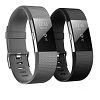 2pks Soft TPU Silicone Replacement Sport Band Fitness Strap Compatible for Fitbit Charge 2 - Small