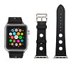 Navor Leather Replacement Band with Metal Clasp for Apple Watch 38MM Series 1-2-3 - 38MM / Blue