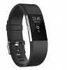 Soft TPU Silicone Replacement Sport Band Fitness Strap Compatible for Fitbit Charge 2 - Large / Black