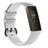 Water Resistant Soft TPU Silicone Replacement Band/Bracelet Wristband Compatible for Fitbit Charge 3 - Large / White