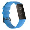 Water Resistant Soft TPU Silicone Replacement Band/Bracelet Wristband Compatible for Fitbit Charge 3 - Small / Light Blue