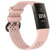 Water Resistant Soft TPU Silicone Replacement Sport Fitness Strap Wristbands For Fitbit Charge3 - Small / Pink