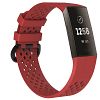 Water Resistant Soft TPU Silicone Replacement Sport Fitness Strap Wristbands For Fitbit Charge3 - Small / Red