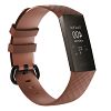 Water Resistant Soft TPU Silicone Replacement Band/Bracelet Wristband Compatible for Fitbit Charge 3 - Small / Brown