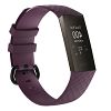 Water Resistant Soft TPU Silicone Replacement Band/Bracelet Wristband Compatible for Fitbit Charge 3 - Small / Dark Purple