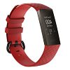 Water Resistant Soft TPU Silicone Replacement Band/Bracelet Wristband Compatible for Fitbit Charge 3 - Small / Red