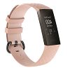 Water Resistant Soft TPU Silicone Replacement Band/Bracelet Wristband Compatible for Fitbit Charge 3 - Small / Pink