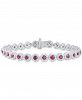 Sapphire (5-1/2 ct. t. w. ) & Diamond (3 ct. t. w) Tennis Bracelet in 14k White Gold (Also in Ruby and Emerald)