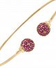 Ruby Ball Cluster Cuff Bangle Bracelet (7/8 ct. t. w. ) in 14k Gold