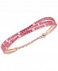 Ruby (5 ct. t. w. ) & White Topaz (1/2 ct. t. w. ) Bracelet in 14k Rose Gold-Plated Sterling Silver