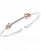 Wrapped Diamond Two-Tone Flexie Bangle Bracelet (1/6 ct. t. w. ) in Sterling Silver and 14k Rose Gold-Plate, Created for Macy's