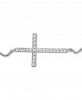 Wrapped Diamond Sideways Cross Bolo Bracelet (1/6 ct. t. w. ) in 14k White Gold, Created for Macy's