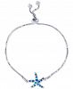 Lab-Created Blue Opal Starfish Bolo Bracelet in Sterling Silver