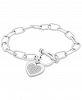 Diamond Heart Charm Toggle Bracelet (1/4 ct. t. w. ) in Sterling Silver