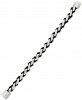Legacy for Men by Simone I. Smith Black Leather Braided Bracelet in Stainless Steel