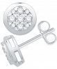 Diamond Round Cluster Stud Earrings (1/5 ct. t. w. ) in 14k White Gold