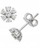 Diamond Floral Starburst Stud Earrings (1/4 ct. t. w. ) in 14k White Gold
