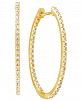 Diamond Medium In & Out Hoop Earrings (1/4 ct. t. w. ) in 14k Gold-Plated Sterling Silver, 1.1"