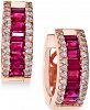 Effy Ruby (1-1/2 ct. t. w. ) and Diamond (3/8 ct. t. w. ) Earrings in 14k Rose Gold