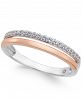 Diamond Split Band (1/8 ct. t. w. ) in 14K White and Rose Gold, 14K White and Yellow Gold or 14K White Gold