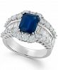 Sapphire (3-5/8 ct. t. w. ) and Diamond (2 ct. t. w. ) Ring in 14k White Gold