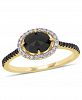 Black and White Diamond (1 1/5 ct. t. w. ) Halo Engagement Ring in 14k Yellow Gold