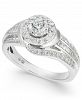 Diamond Swirl Halo Engagement Ring (3/4 ct. t. w. ) in 14k White Gold