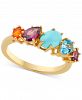 Multi-Gemstone Statement Ring (1-7/8 ct. t. w. ) in 18k Gold-Plated Sterling Silver