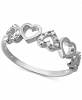 Diamond Open Heart Ring (1/10 ct. t. w. ) in Sterling Silver