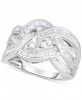Diamond Baguette Crossover Statement Ring (1 ct. t. w. ) in Sterling Silver