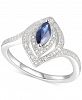 Sapphire (3/8 ct. t. w. ) & Diamond (1/10 ct. t. w. ) Statement Ring in Sterling Silver