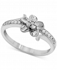 Diamond Flower Ring (1/10 ct. t. w. ) in Sterling Silver