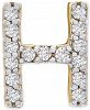 Wrapped Diamond Initial H Single Stud Earring (1/20 ct. t. w. ) in 14k Gold, Created for Macy's
