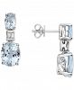 Effy Aquamarine (4-1/5 ct. t. w. ) & Diamond (1/20 ct. t. w. ) Drop Earrings in 14k White Gold