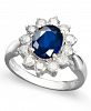 14k White Gold Ring, Sapphire (2-1/5 ct. t. w. ) and Diamond (1 ct. t. w. ) Oval Ring