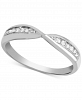 Diamond (1/10 ct. t. w. ) Bypass Band Ring in Sterling Silver