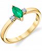 Emerald (3/8 ct. t. w. ) & Diamond (1/20 ct. t. w. ) Ring in 14k Gold