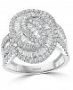 Effy Diamond Baguette Swirl Statement Ring (1-5/8 ct. t. w. ) in 14k White Gold