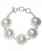 Cultured Button Blister Pearl (18-20mm) Bracelet in Sterling Silver