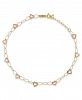 Heart Anklet With Adjustable 1" extension in 14k Yellow and Rose Gold