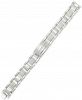 Legacy for Men by Simone I. Smith Crystal Accent Textured Link Bracelet in Stainless Steel