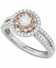 Diamond Halo Star Cluster Engagement Ring (3/4 ct. t. w. ) in 14k White & Rose Gold
