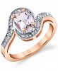 Morganite (1-1/4 ct. t. w. ) & Diamond (1/5 ct. t. w. ) Swirl Ring in 14k Rose Gold